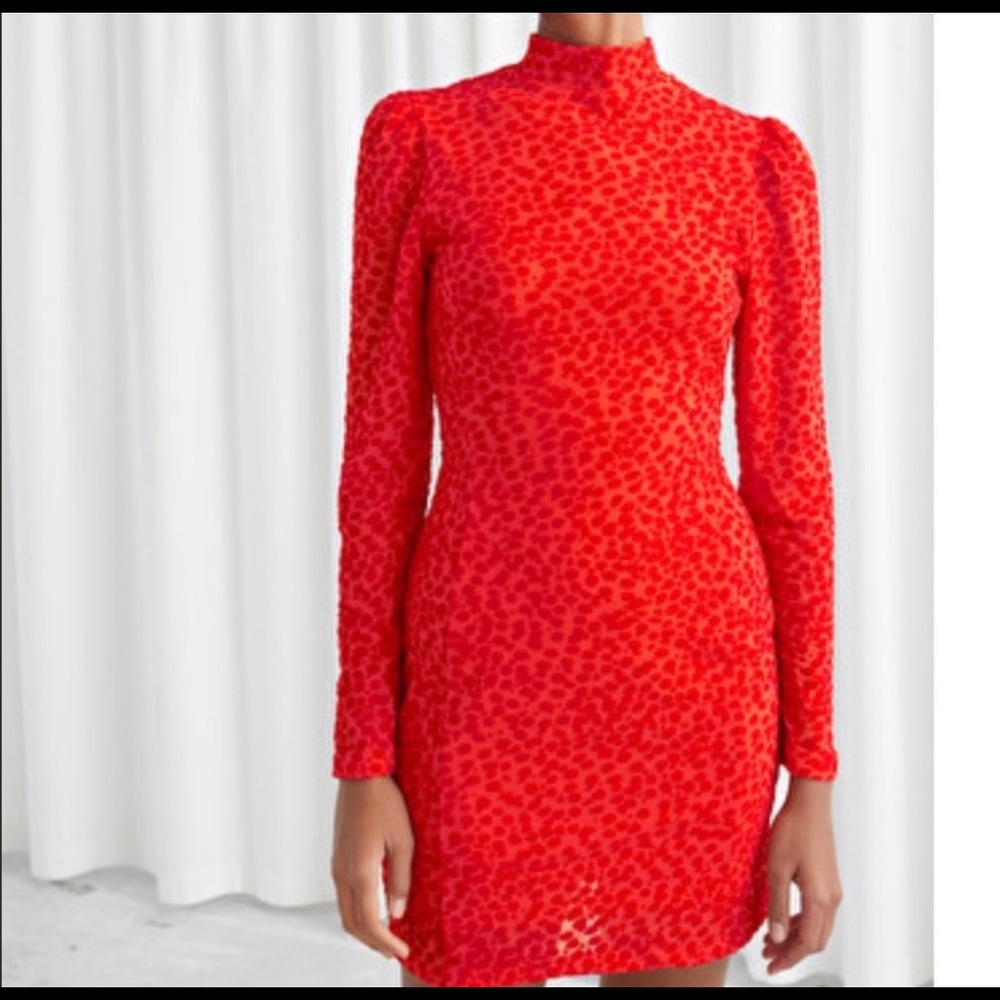 And & other stories Christmas velvet leopard dress